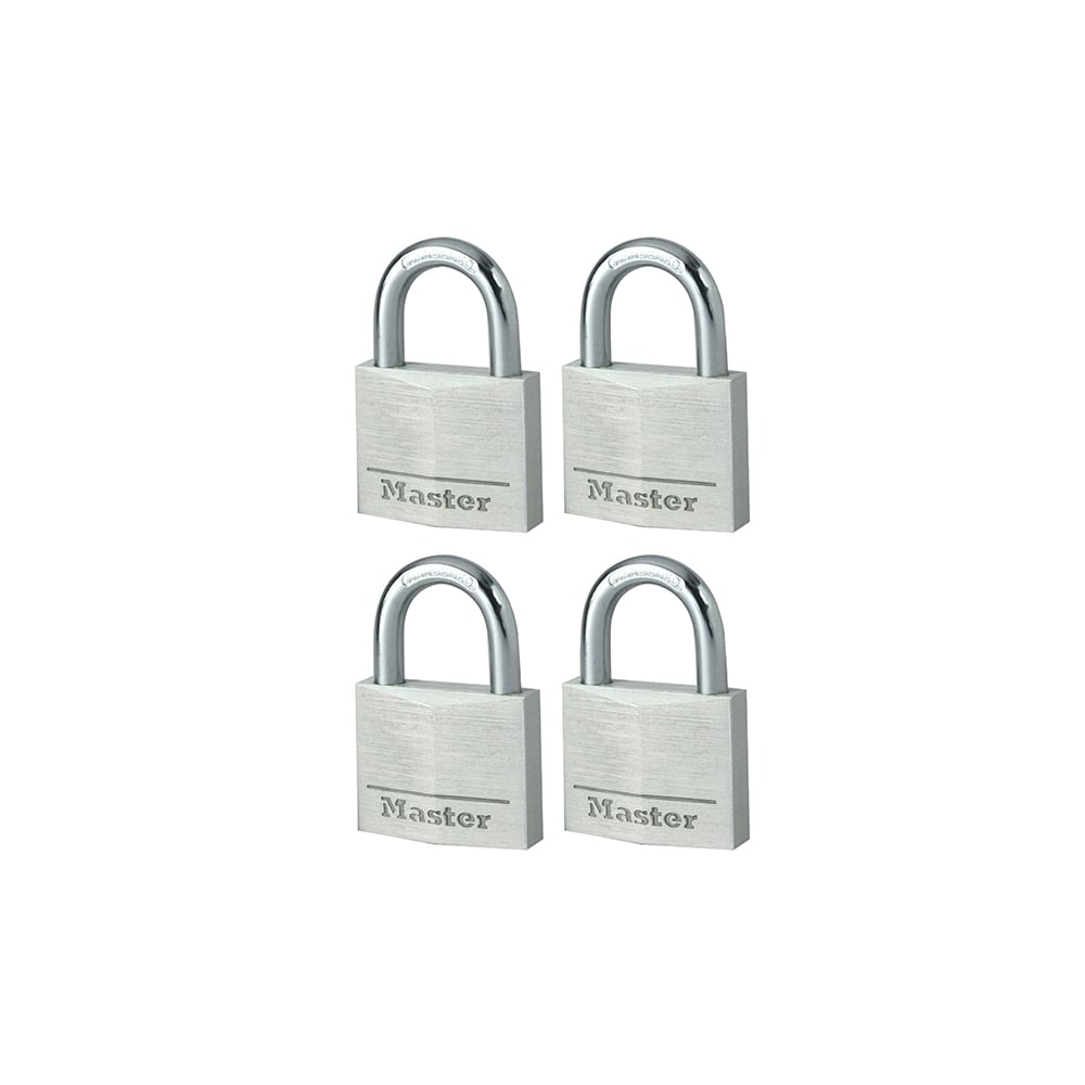 Master Lock Aluminium 40mm Padlock 4 Pin - Keyed Alike x 4