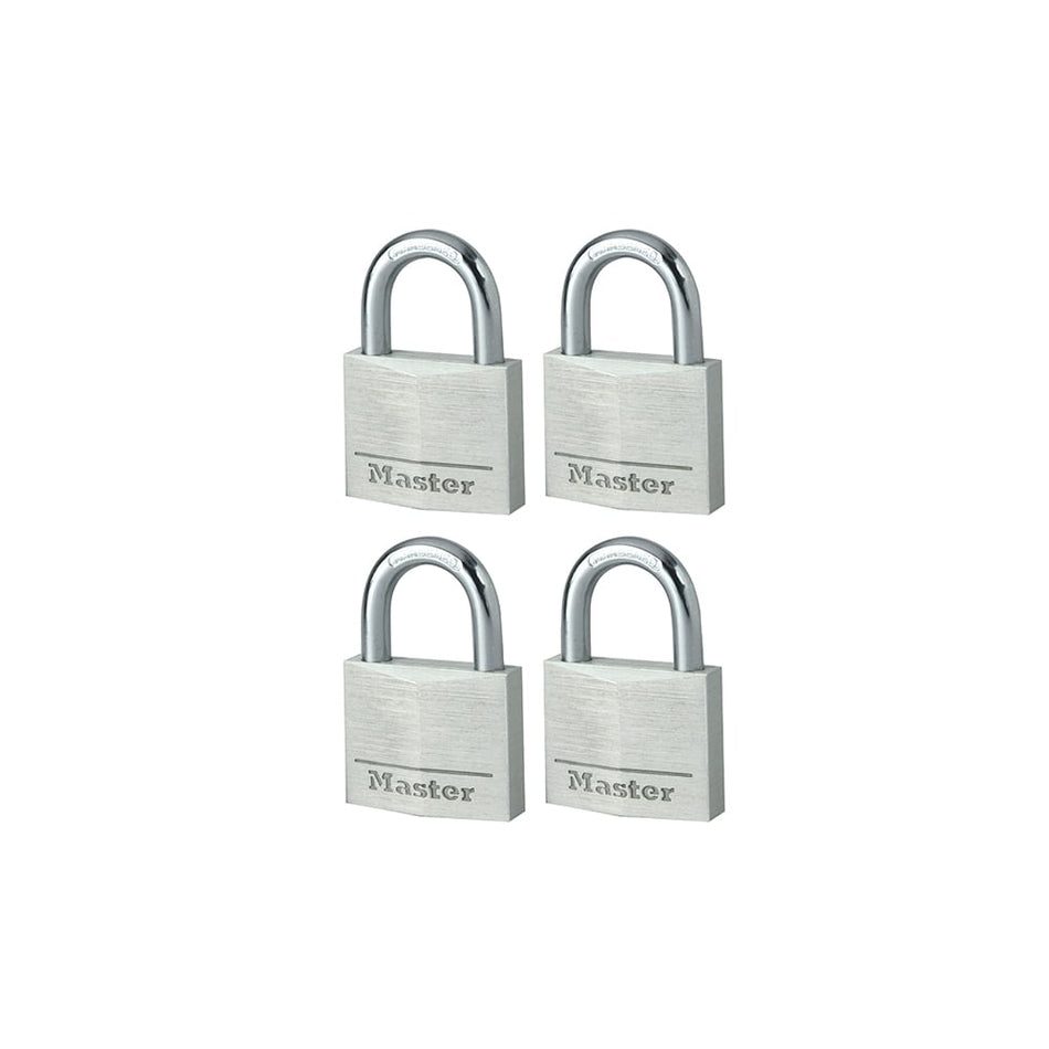Master Lock Aluminium 40mm Padlock 4 Pin - Keyed Alike x 4