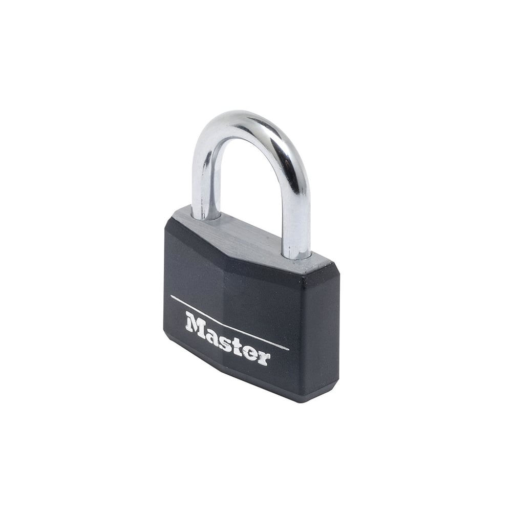 Master Lock Aluminium Black Vinyl Cover 50mm Padlock 4 Pin