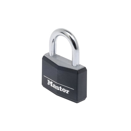 Master Lock Aluminium Black Vinyl Cover 50mm Padlock 4 Pin