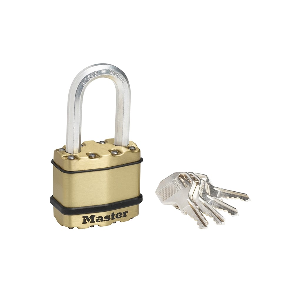 Master Lock Excell Brass Finish 45mm Padlock 4 Pin - 38mm Shackle