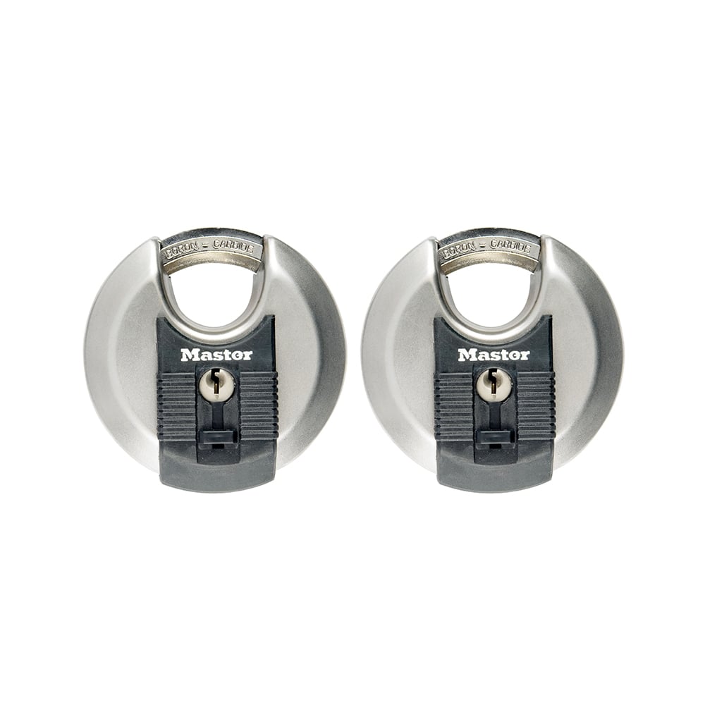 Master Lock Excell Stainless Steel Discus 70mm Padlock Keyed Alike x 2
