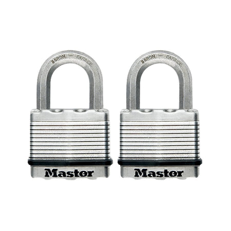 Master Lock Excell Laminated Steel 50mm Padlock - 25mm Shackle - Keyed Alike x 2