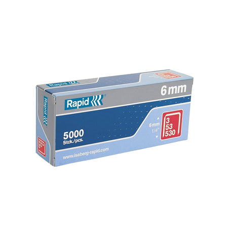 Rapid 53/6B 6mm Galvanised Staples Box 5000
