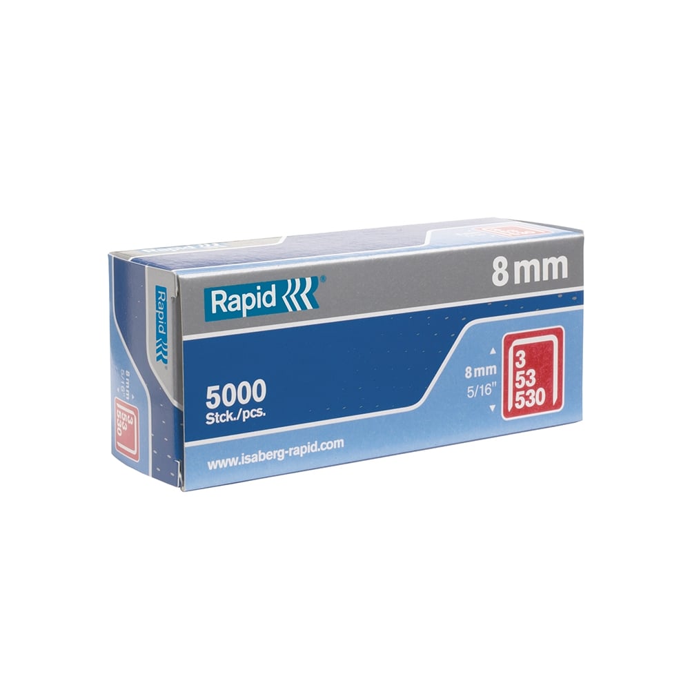 Rapid 53/8B 8mm Galvanised Staples Box 5000