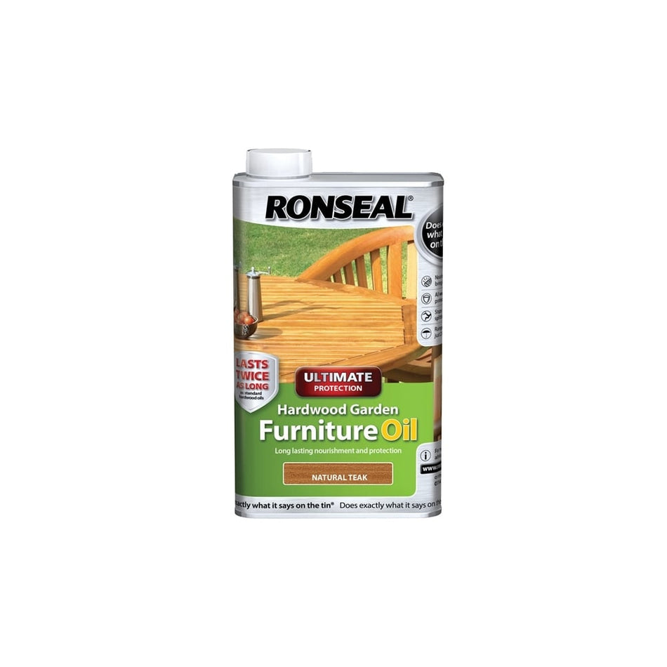 Ultimate Protection Hardwood Garden Furniture Oil Natural Teak 1 Litre