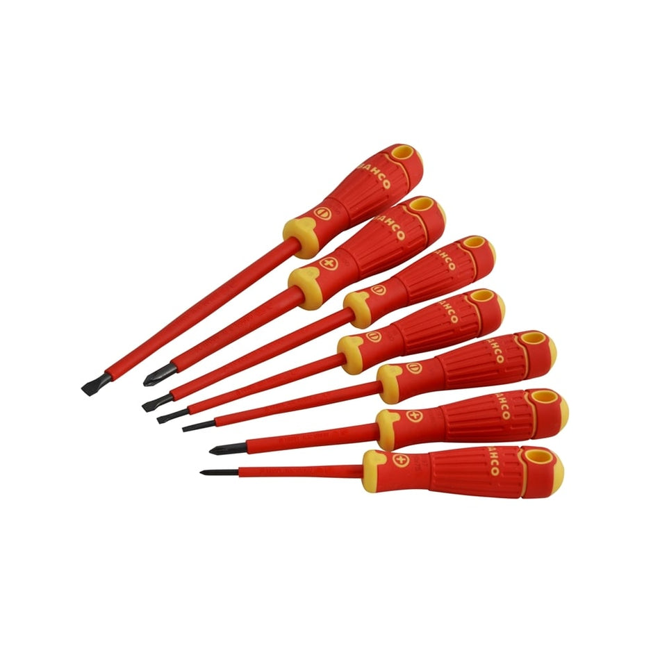BAHCOFIT Insulated Screwdriver Set of 7 Slotted / Phillips