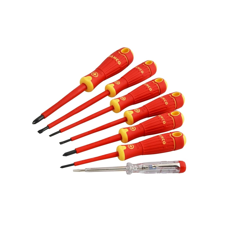BAHCOFIT Insulated Screwdriver Set of 7 Slotted / Phillips