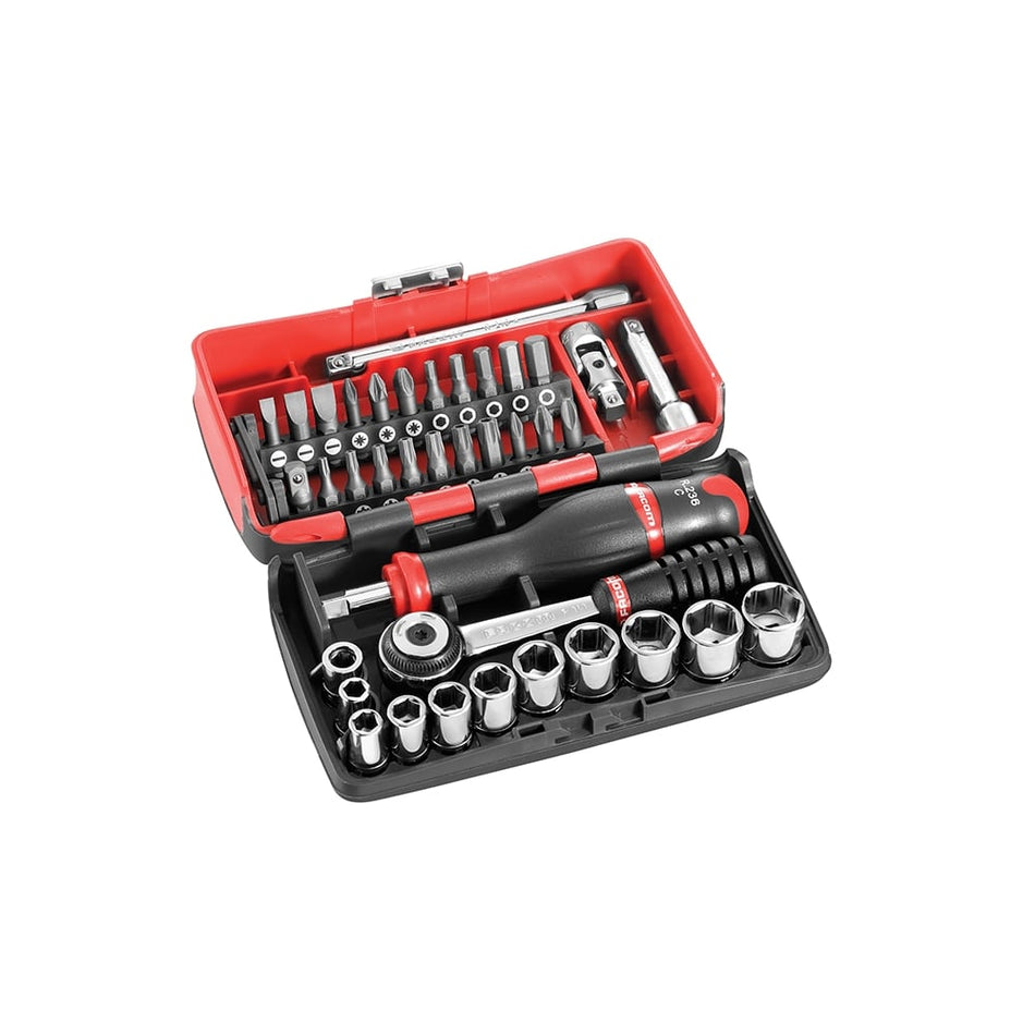 Facom R2NANO Socket Set of 38 Metric 1/4in Drive