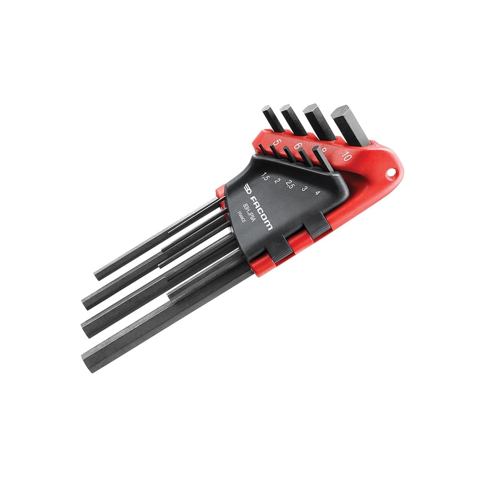 Facom 83H.JP9a Hexagon Key Long Arm Set of 9 Metric