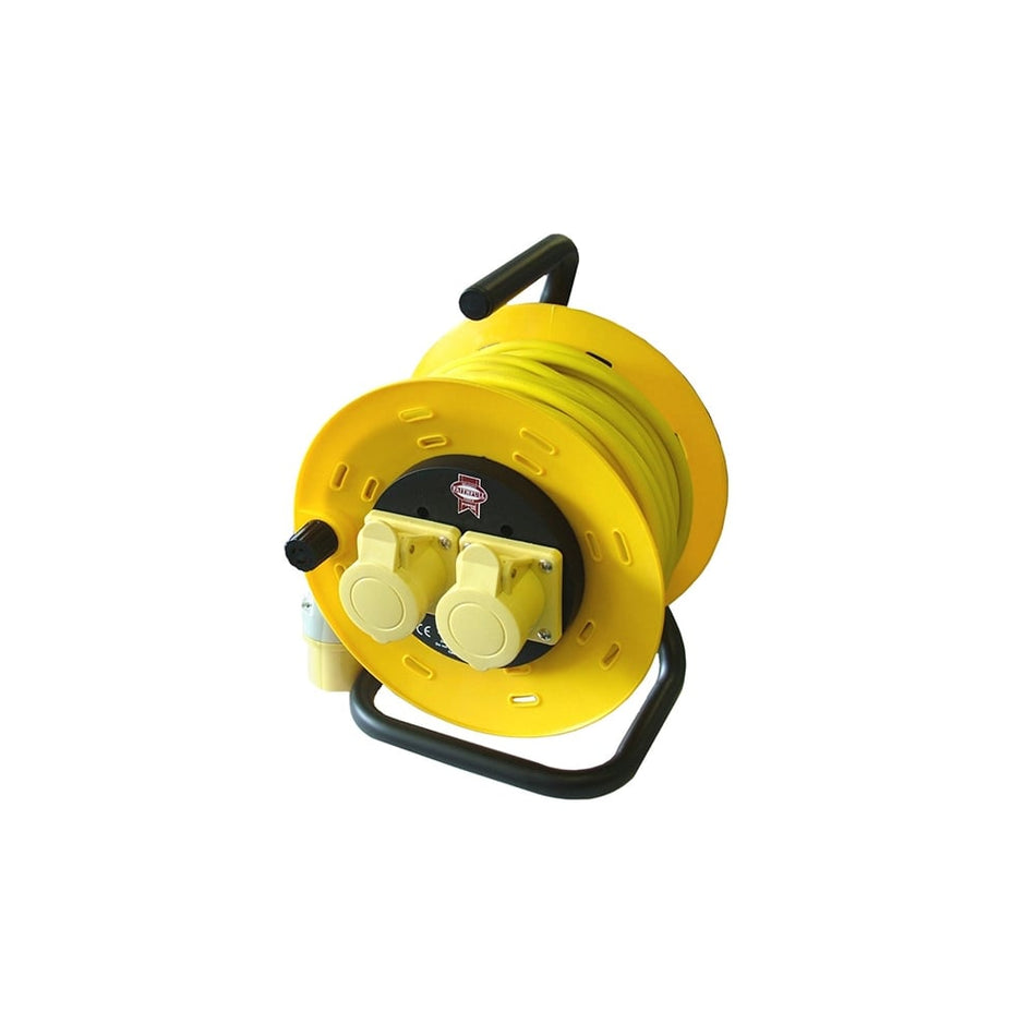 Faithfull Power Plus Cable Reel 50 Metre 16amp 1.5mm Cable 110 Volt