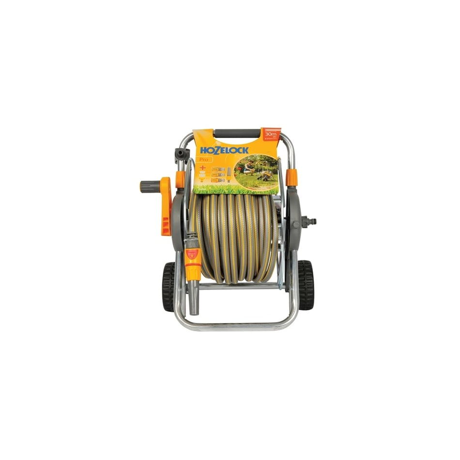 Hozelock 2436 Metal Hose Cart + 30 Metres of 12.5mm Hose & Fittings