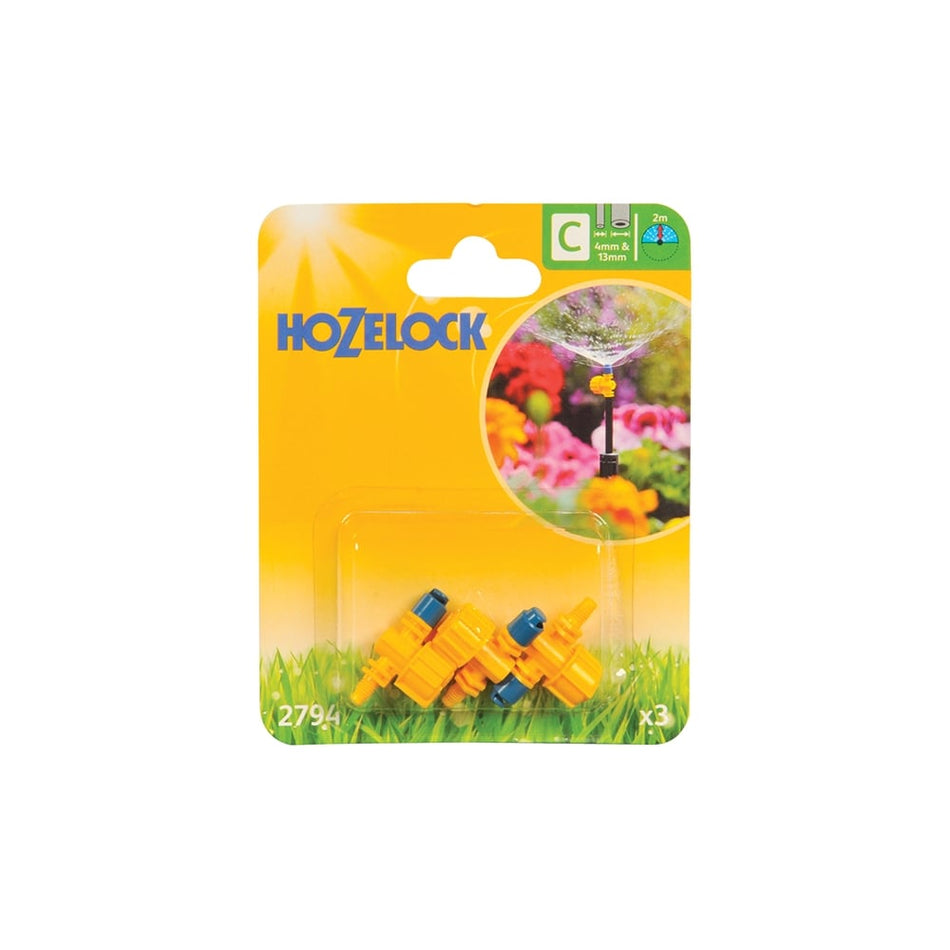Hozelock Adjustable Micro Jet 180 Degree 4mm/13mm (3 Pack)