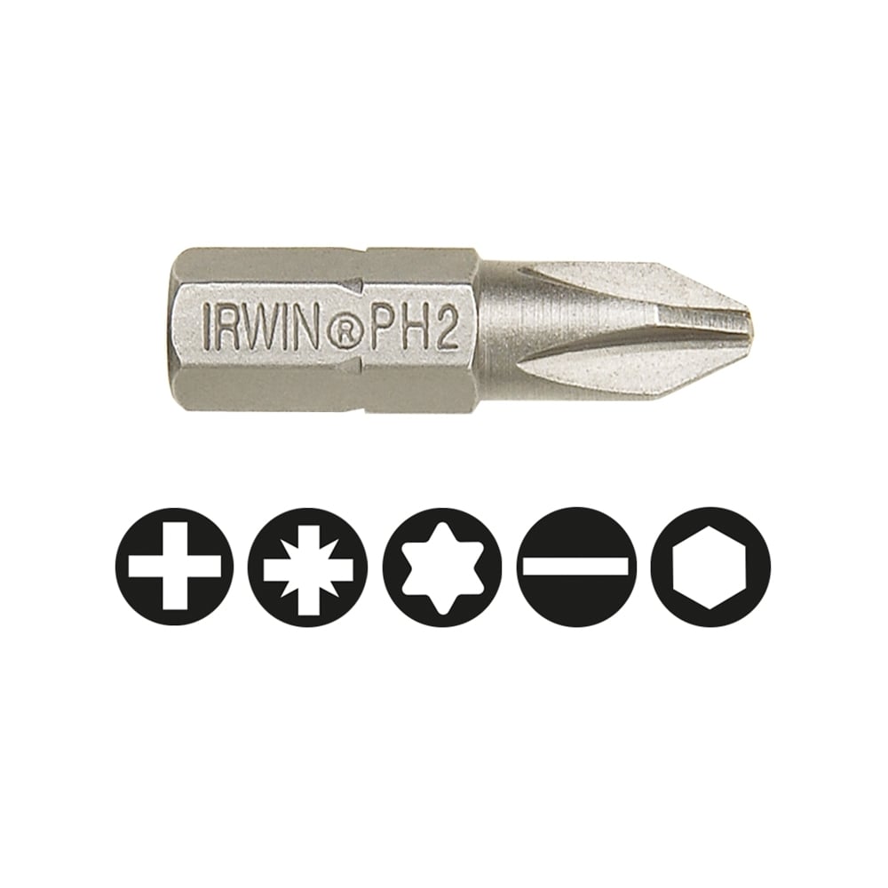 IRWIN Screwdriver Bits Phillips PH2 25mm Pack of 10