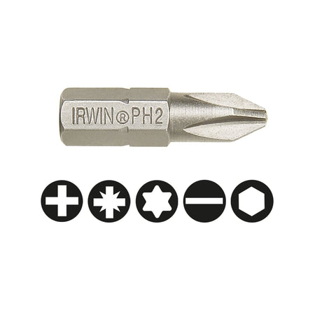 IRWIN Screwdriver Bits Phillips PH2 25mm Pack of 10