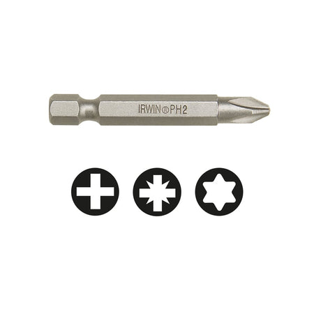 IRWIN Power Screwdriver Bit Phillips PH2 70mm Pack of 1
