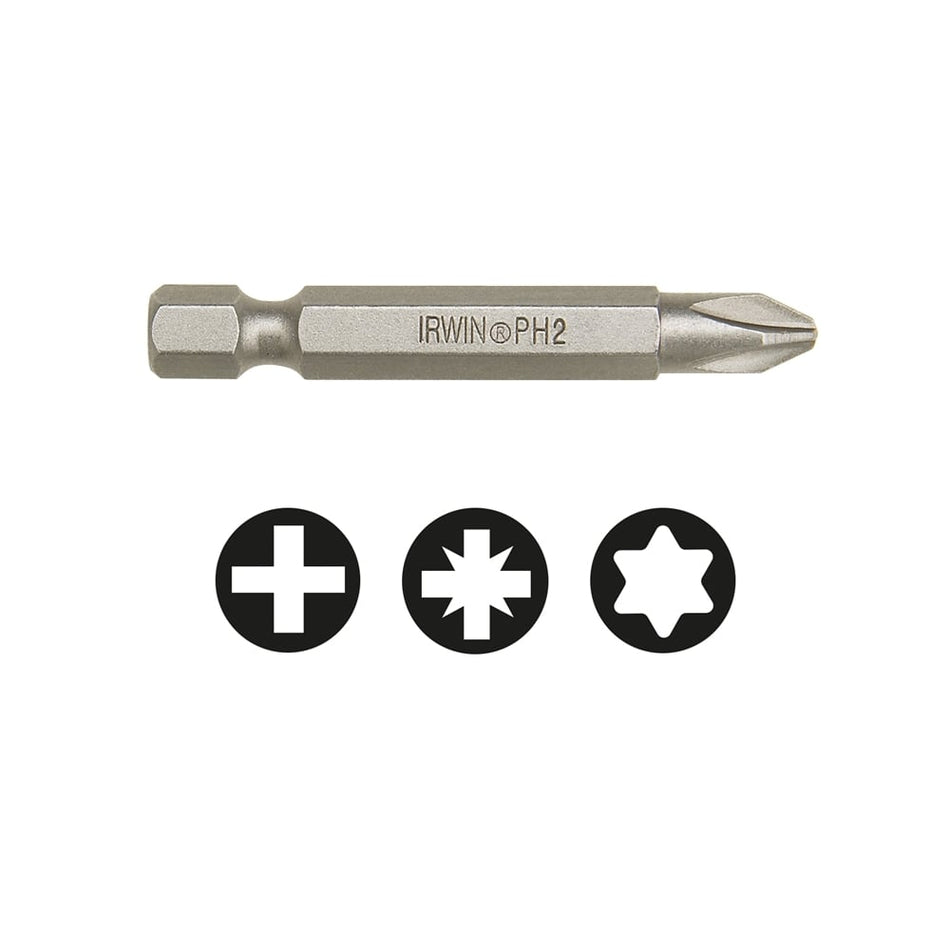 IRWIN Power Screwdriver Bit Phillips PH2 70mm Pack of 1