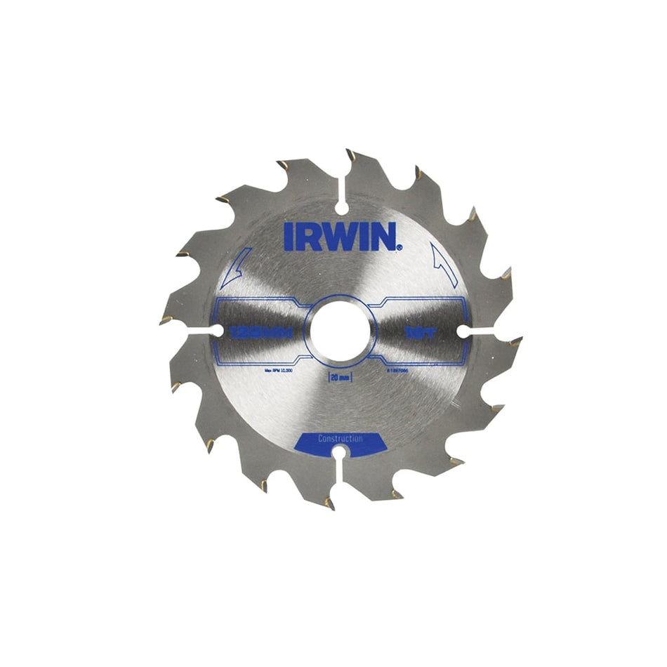 IRWIN Circular Saw Blade 125 x 20mm x 16T ATB