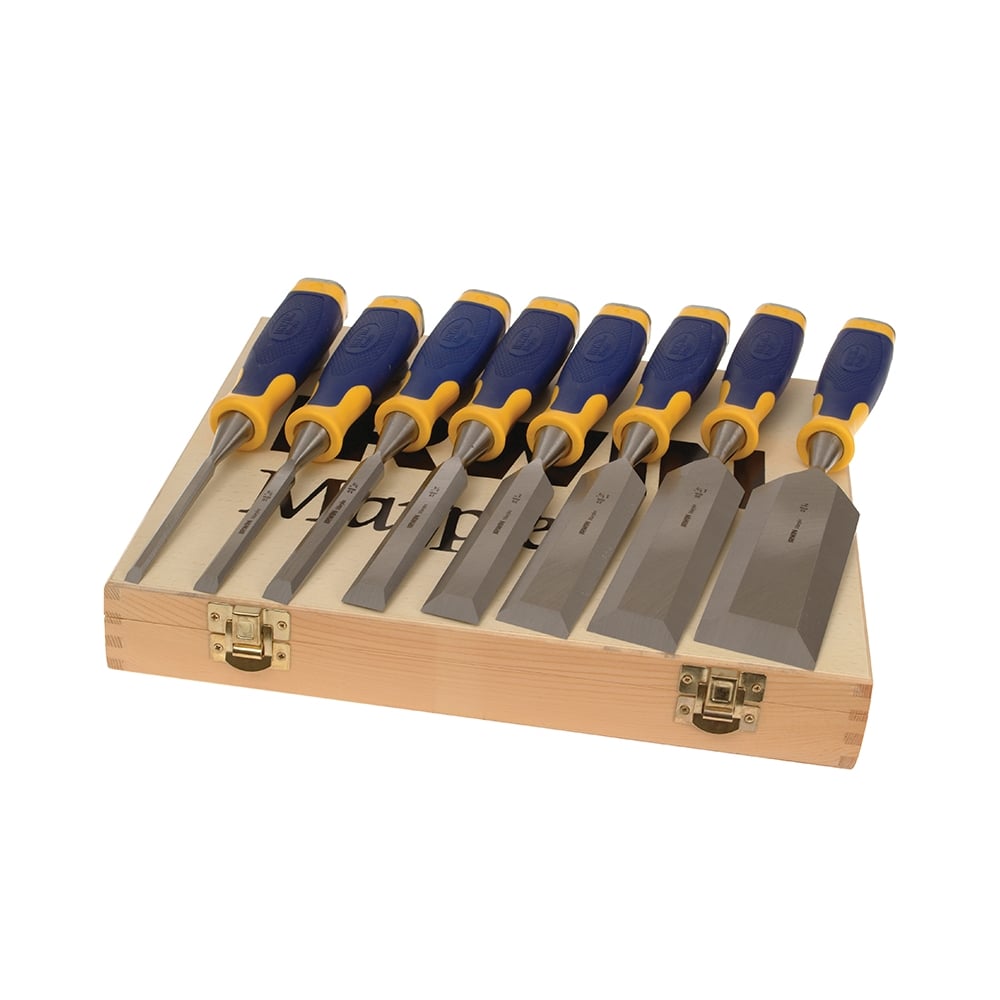 IRWIN Marples ProTouch Bevel Edge Chisel Set of 6 Plus 2 Chisels FREE