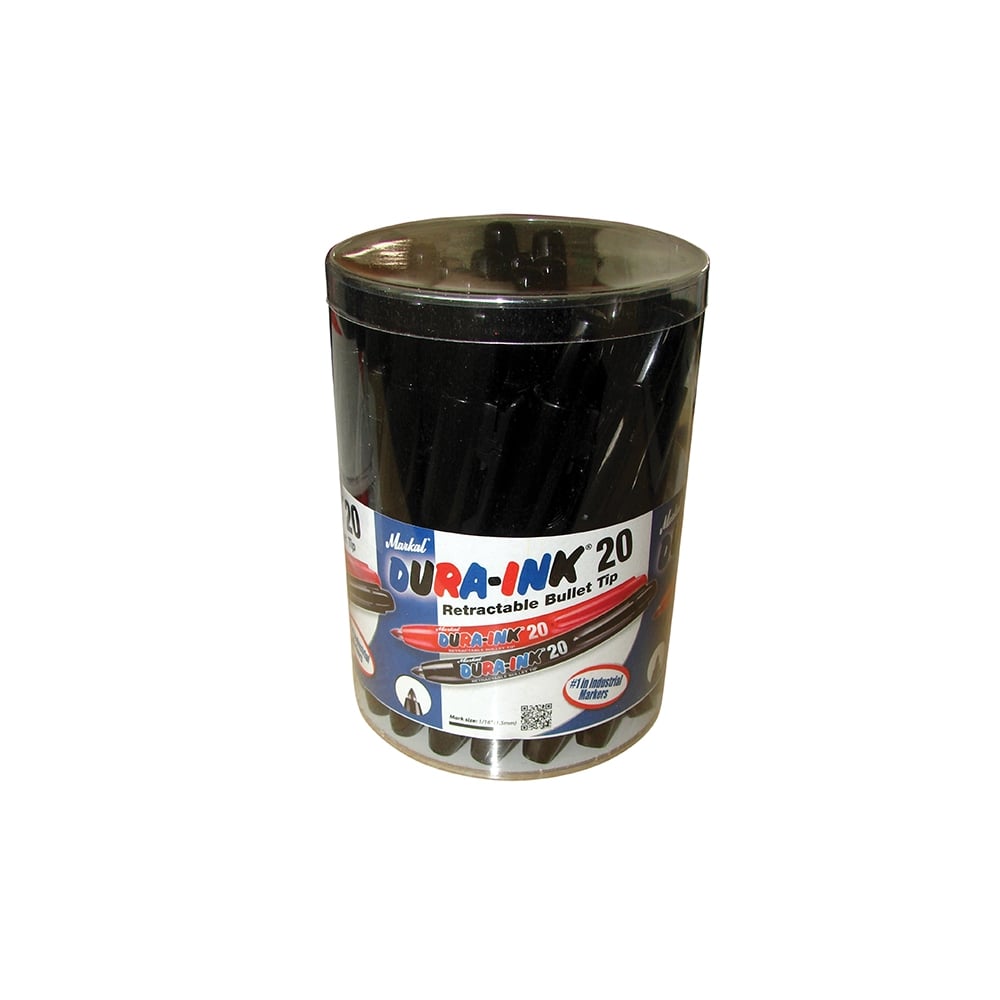 Markal Dura-Ink 20 Retractable Black Tub 24 Piece