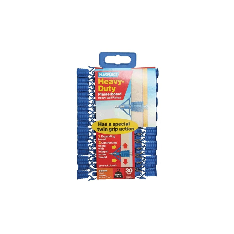 Plasplugs Heavy-Duty Plasterboard Fixings (30)