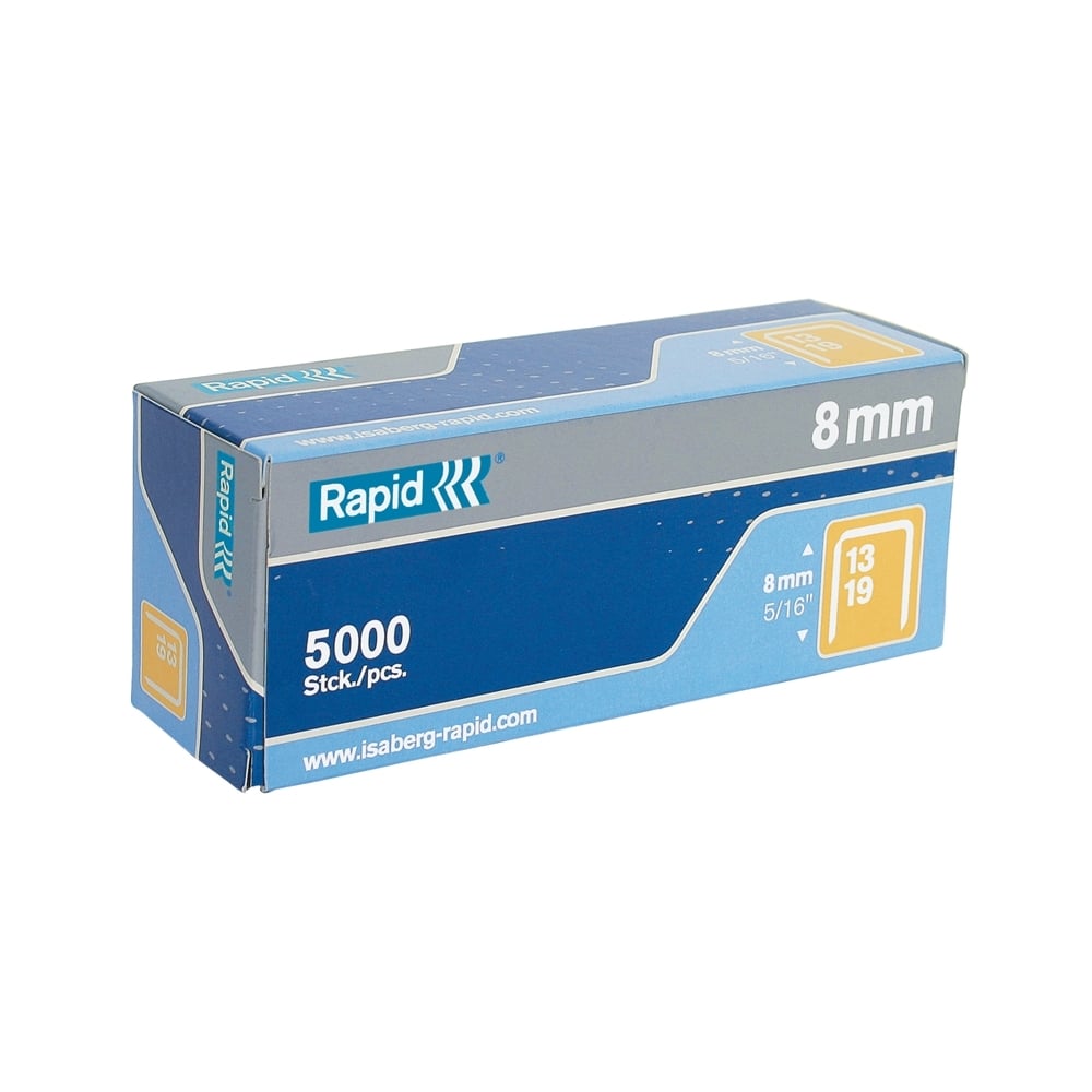 Rapid 13/8 8mm Galvanised 5m Staples Box 5000