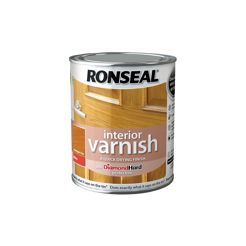 Ronseal Interior Varnish Quick Dry Gloss Antique Pine 250ml