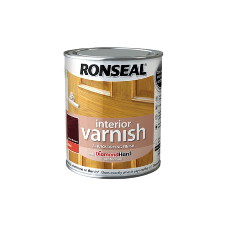 Ronseal Interior Varnish Quick Dry Gloss Deep Mahogany 750ml