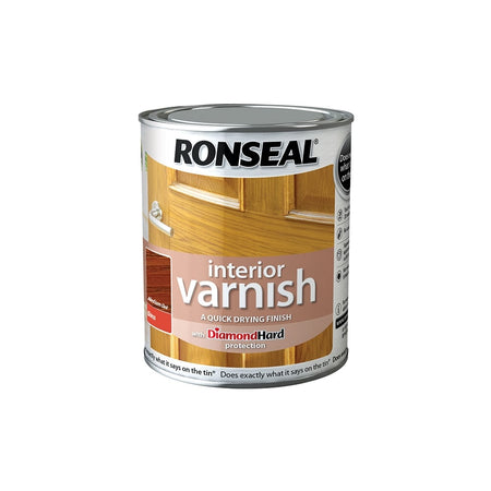 Ronseal Interior Varnish Quick Dry Gloss Medium Oak 750ml
