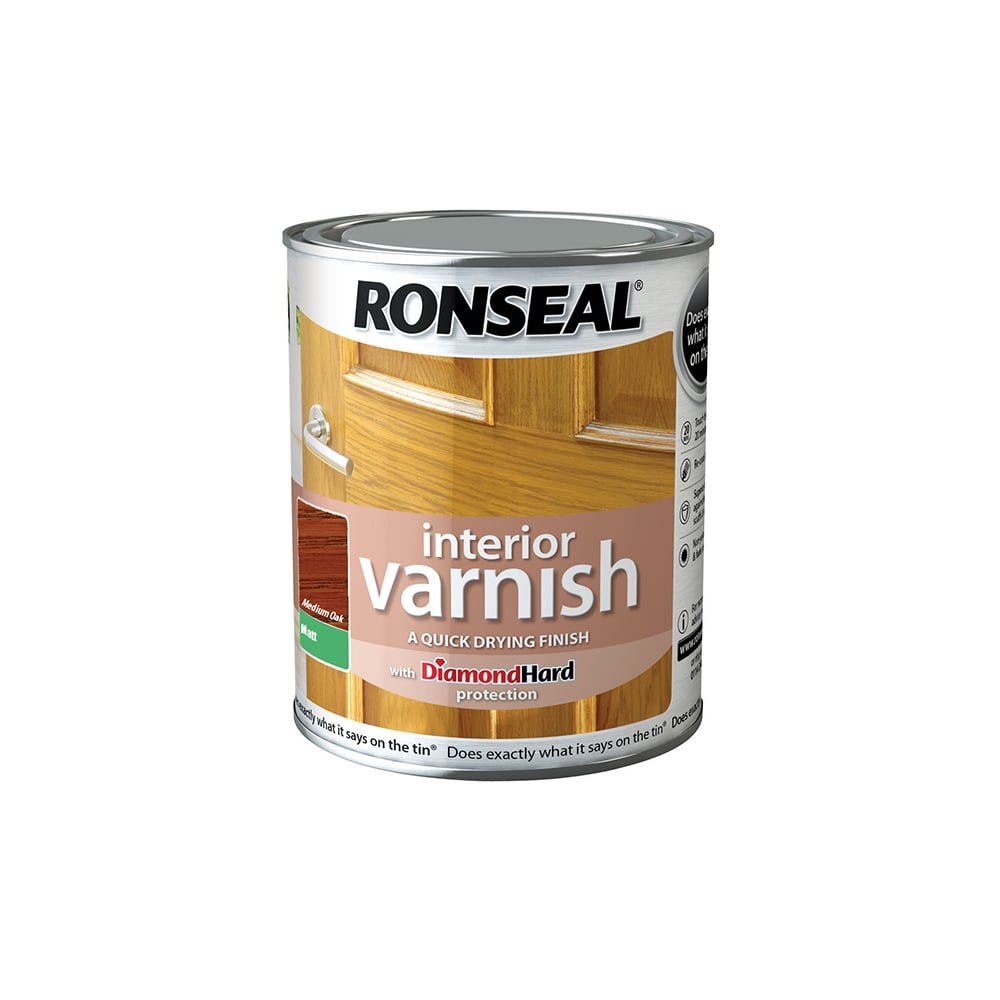 Ronseal Interior Varnish Quick Dry Matt Medium Oak 250ml