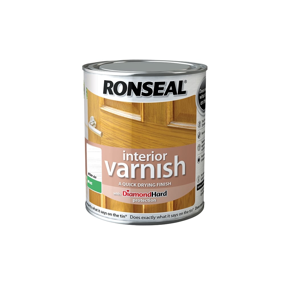 Ronseal Interior Varnish Quick Dry Matt White Ash 750ml