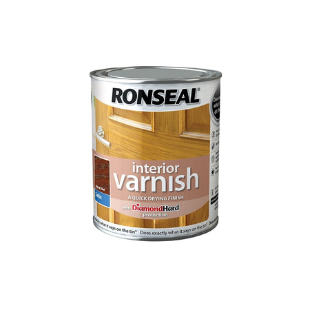 Ronseal Interior Varnish Quick Dry Satin Dark Oak 250ml