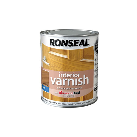 Ronseal Interior Varnish Quick Dry Satin French Oak 750ml