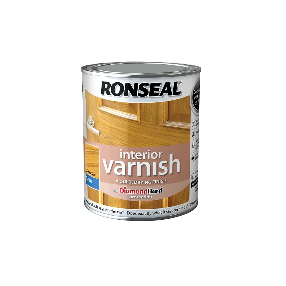 Ronseal Interior Varnish Quick Dry Satin Light Oak 250ml
