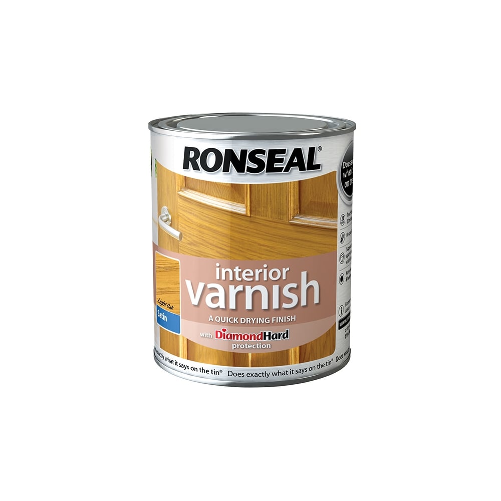 Ronseal Interior Varnish Quick Dry Satin Light Oak 750ml