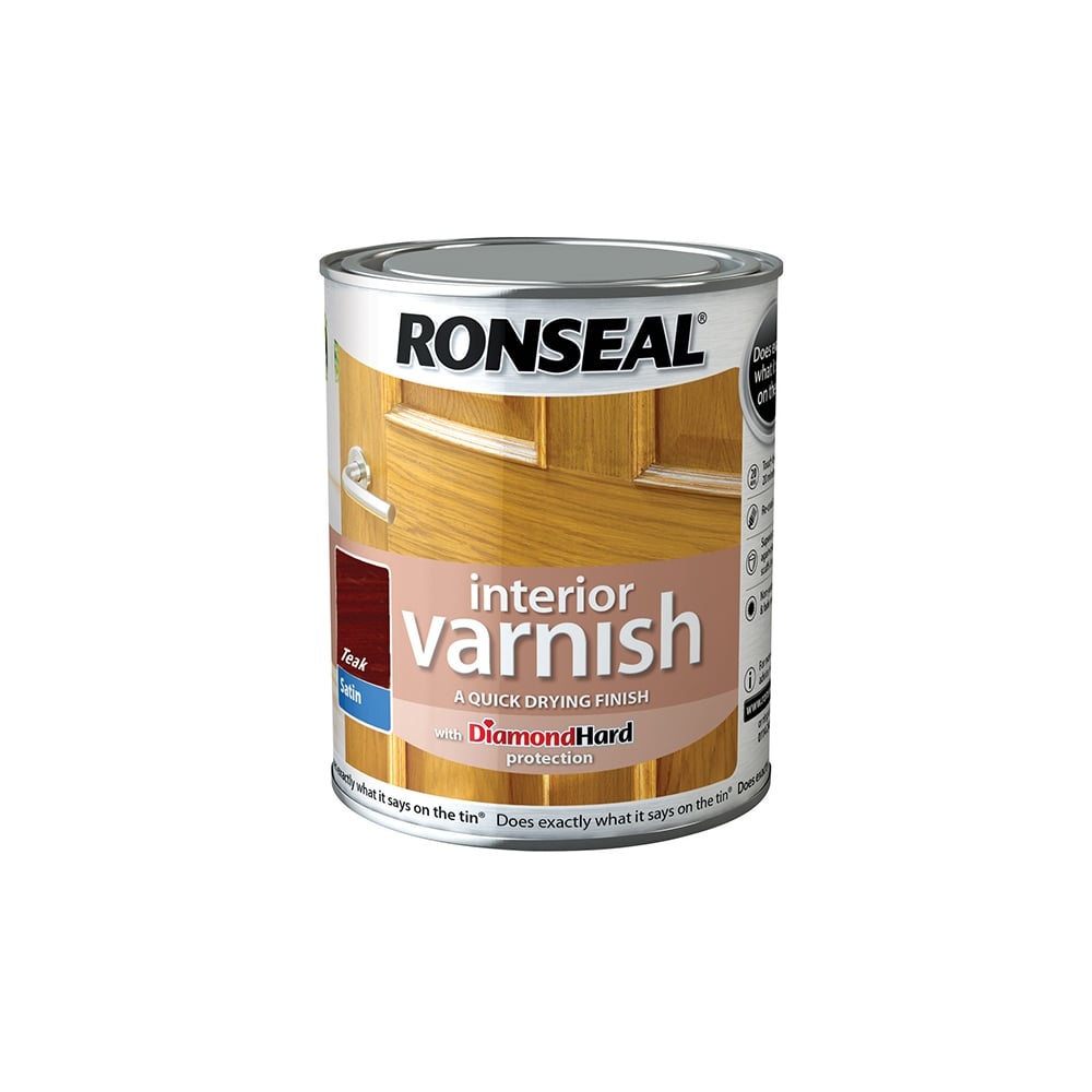 Ronseal Interior Varnish Quick Dry Satin Teak 750ml