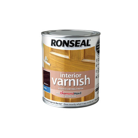 Ronseal Interior Varnish Quick Dry Satin Walnut 750ml