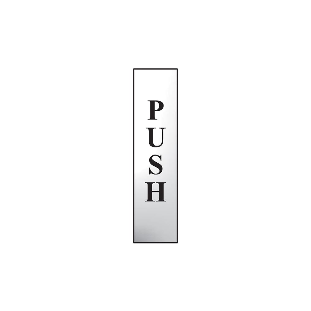Scan Push Vertical - Chrome 200 x 50mm
