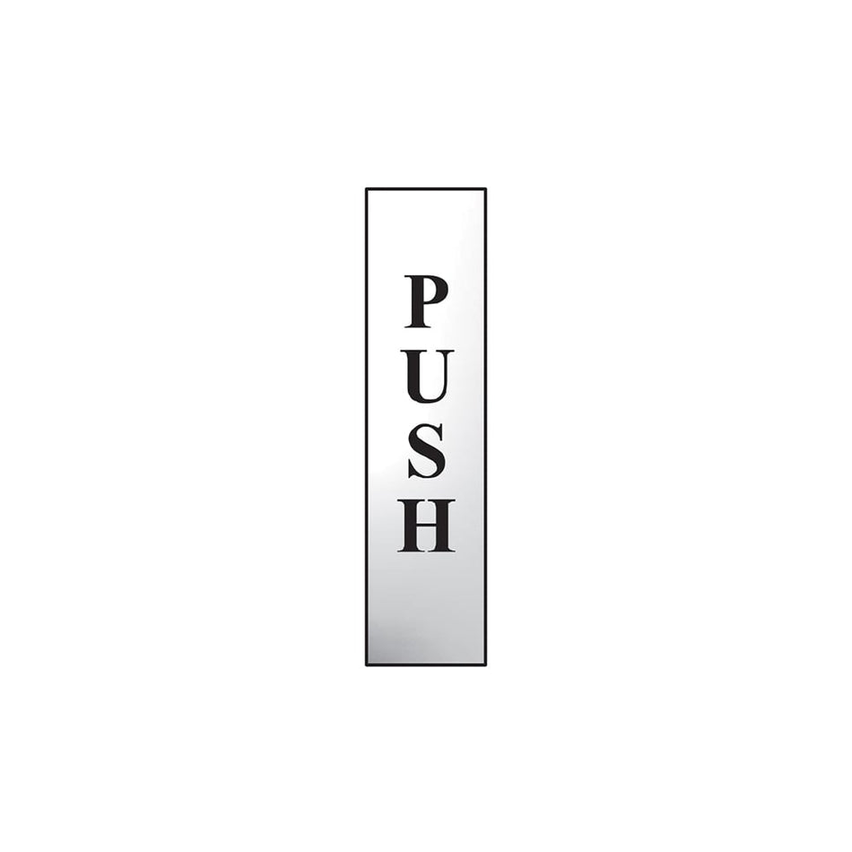 Scan Push Vertical - Chrome 200 x 50mm