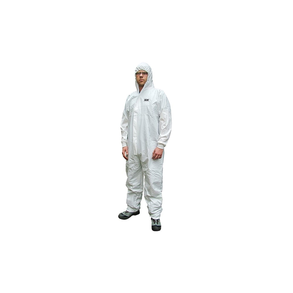 Scan Chemical Splash Resistant Disposable Coverall White Type 5/6 XL
