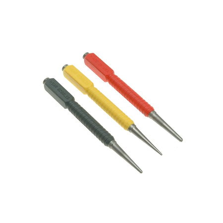 Stanley Tools Dynagrip Nail Punch - Set of 3 0.8mm, 1.6mm & 2.4mm