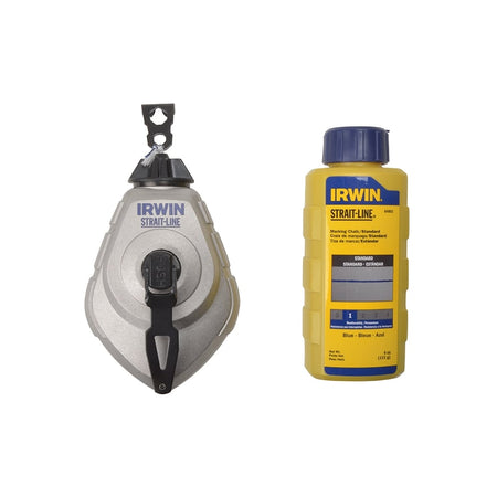 IRWIN Strait-Line HPP Chalk Reel Set 30m & Blue 113g Chalk