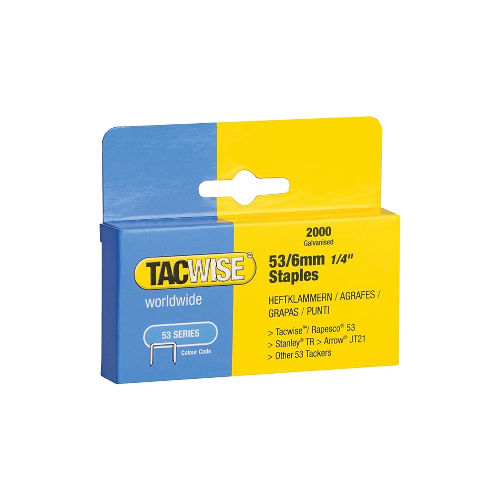 Tacwise 53 Light Duty Staples 6mm (Type JT21, A) Pack 2000