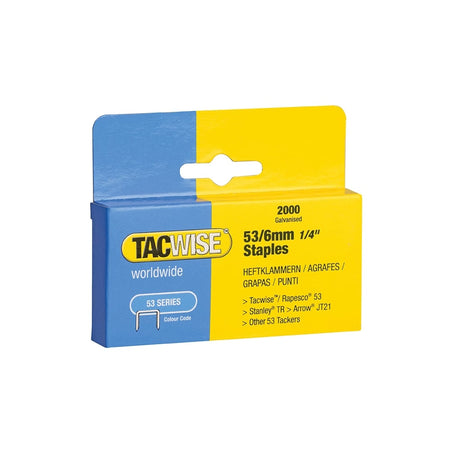Tacwise 53 Light Duty Staples 6mm (Type JT21, A) Pack 2000