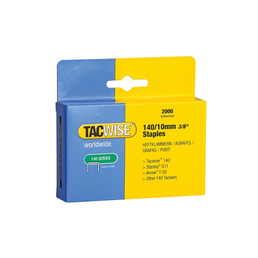 Tacwise 140 Heavy-Duty Staples 10mm (Type T50, G) Pack 2000