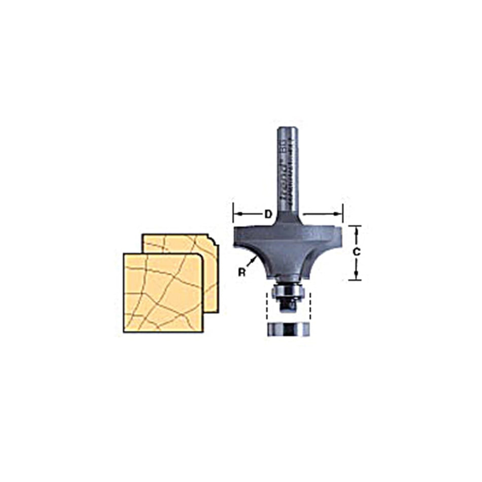 Trend 46/115 x 1/4 TCT Bearing Guided Ovolo & Round Over 1.6mm Radius