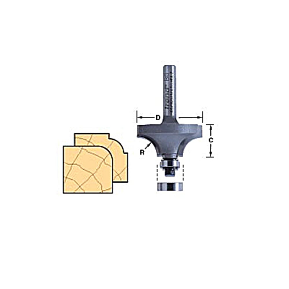 Trend 46/130 x 1/4 TCT Bearing Guided Ovolo & Round Over 6.3mm Radius