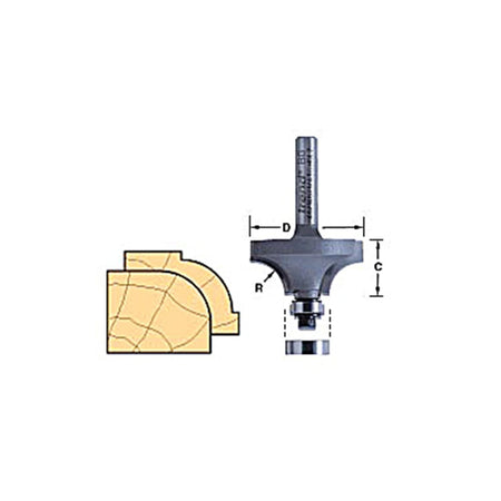 Trend 46/150 x 1/4 TCT Bearing Guided Ovolo & Round Over 12.7mm Radius