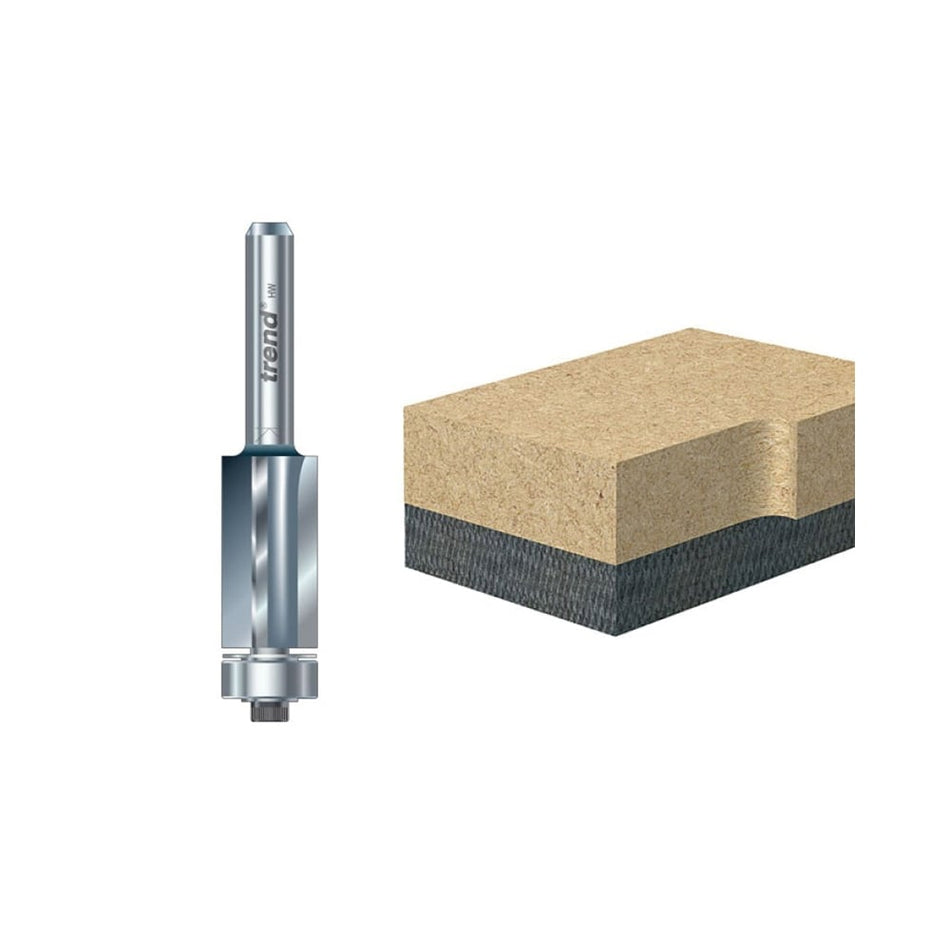 Trend 46/80 x 1/4 TCT 90??? Bearing Guided Triple Flute Cutter 12.7 x 25.4mm