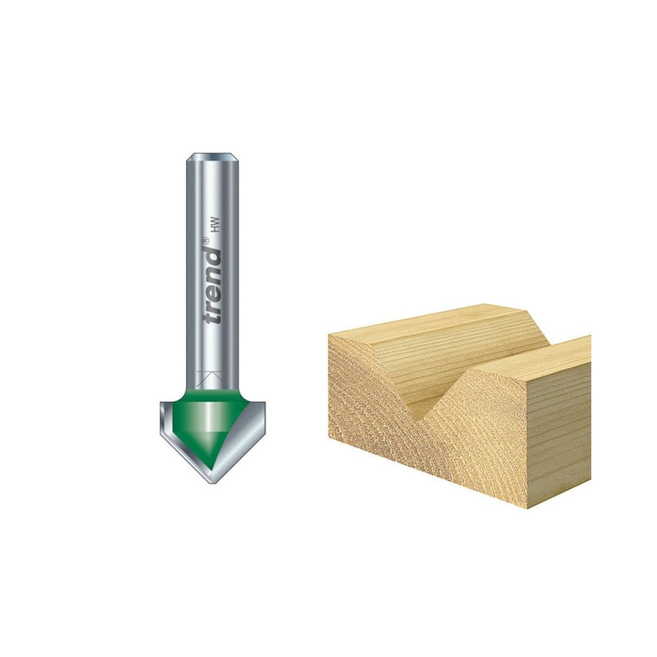 Trend C044 x 1/4 TCT Chamfer V Groove 45??? 6.0 x 12.7mm